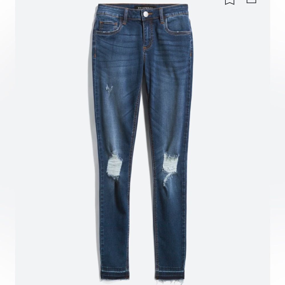 Prosperity Lena Super Skinny Distressed Released Hem Jean
